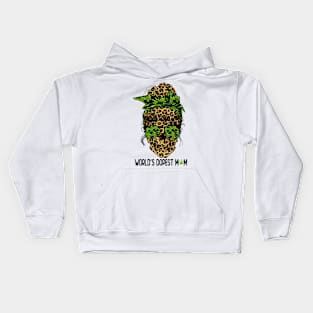 Cute Leopard Skull Lady World's Dopest Mom Weed Kids Hoodie